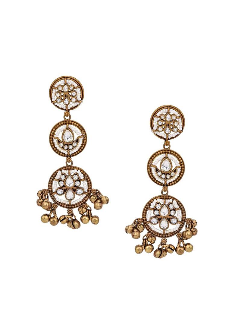 Artificial Beaded Contemporary Shaped Drop Earrings