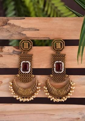 Artificial Stones Studded And Beaded Chandbalis