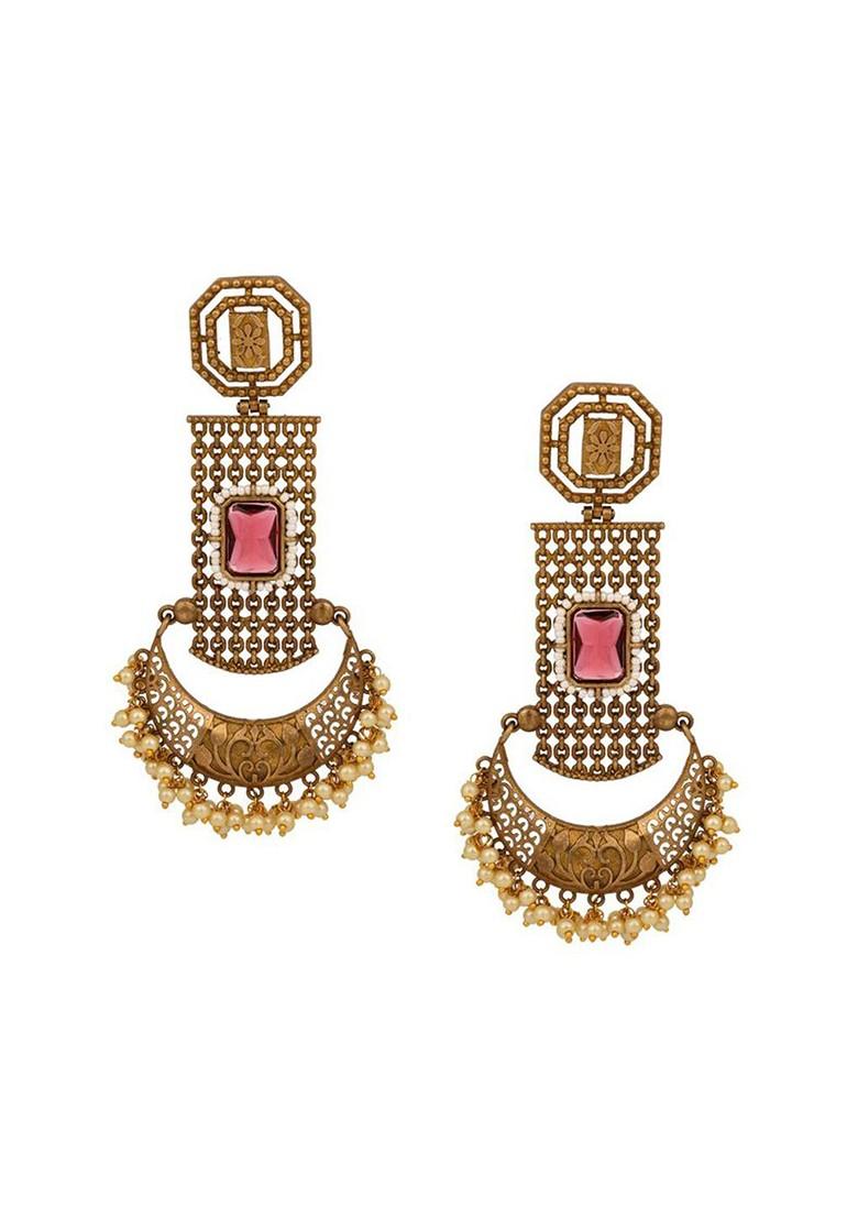 Artificial Stones Studded And Beaded Chandbalis