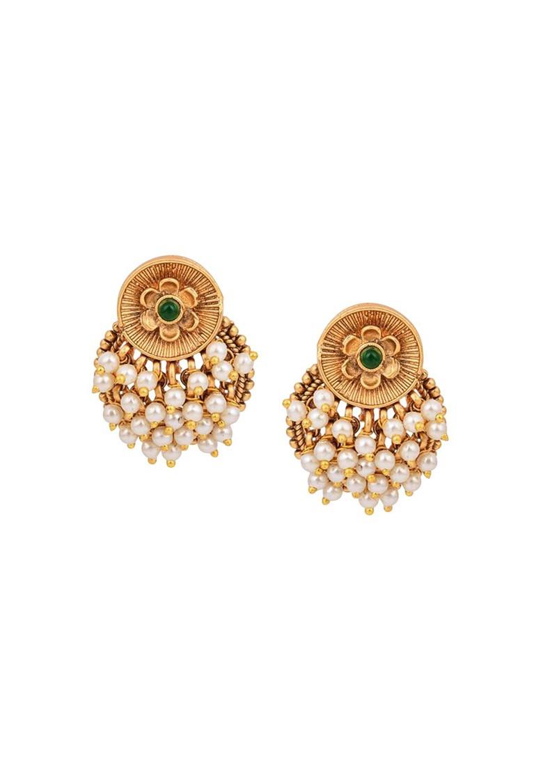 Artificial Beaded Contemporary Shaped Drop Earrings