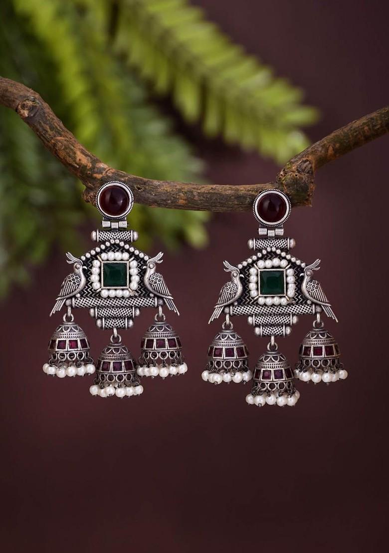 Artificial Beaded Contemporary Shaped Drop Earrings