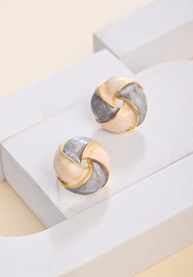 Gold Plated Geometric Shaped Enamelled Studs