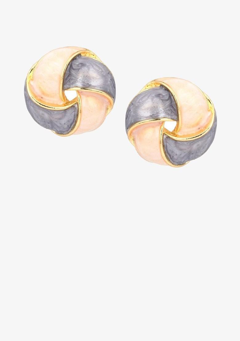 Gold Plated Geometric Shaped Enamelled Studs