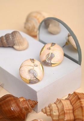 Gold Plated Circular Shaped Enamelled Studs