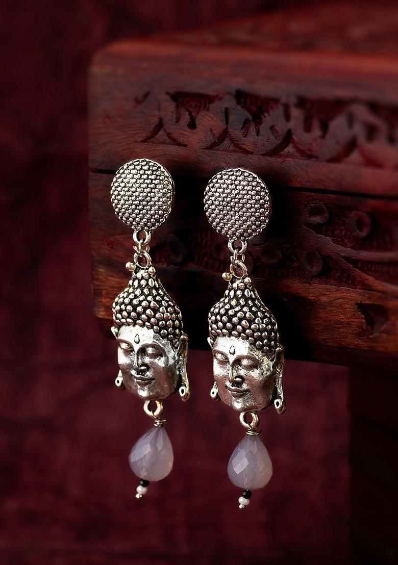 Silver Beaded Classic Drop Earrings