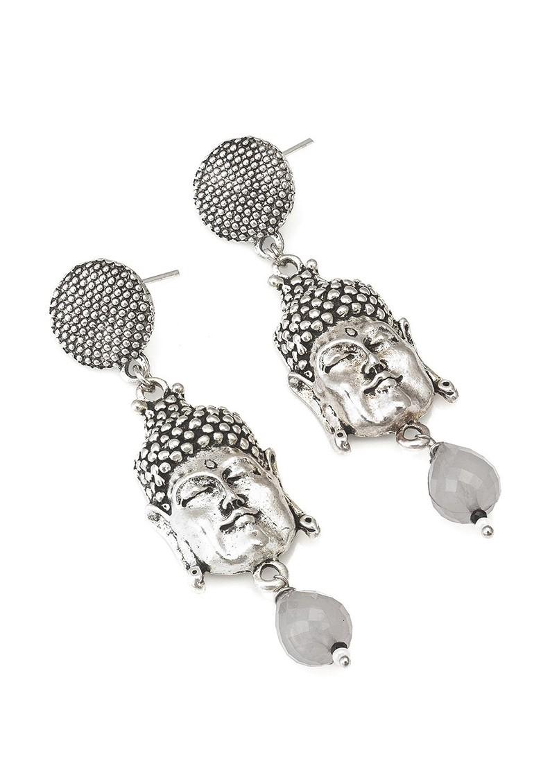 Silver Beaded Classic Drop Earrings