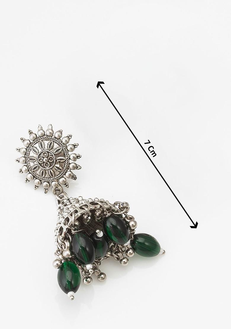 Silver Beaded Classic Jhumkas