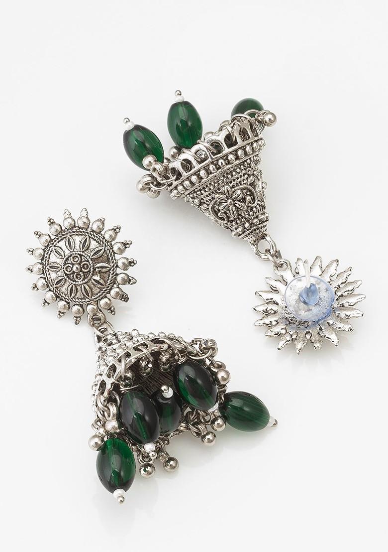 Silver Beaded Classic Jhumkas