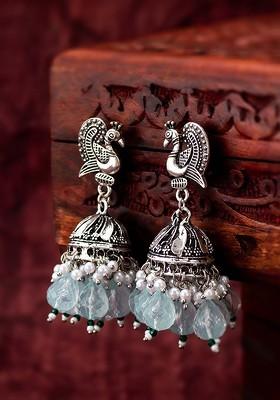 Silver Beaded Classic Jhumkas