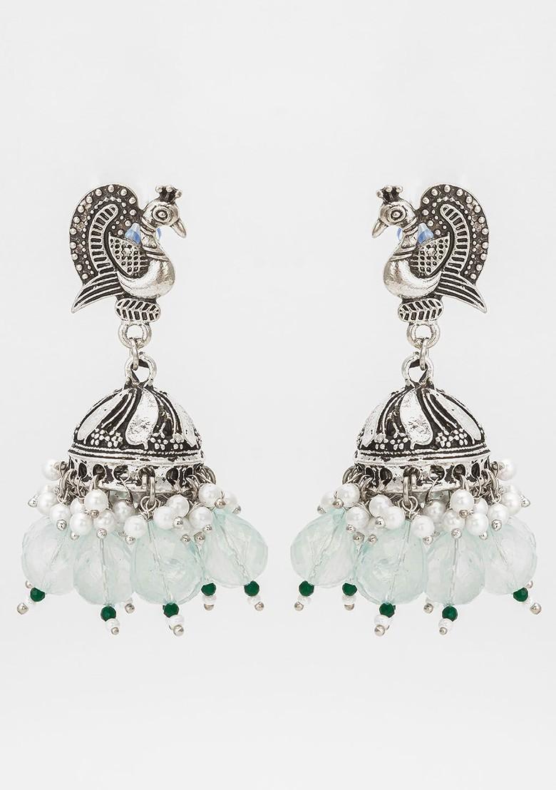 Silver Beaded Classic Jhumkas