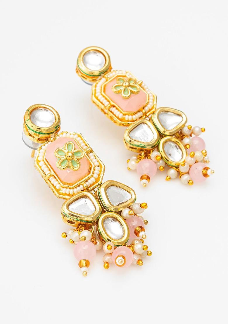 Gold Plated Contemporary Drop Earrings