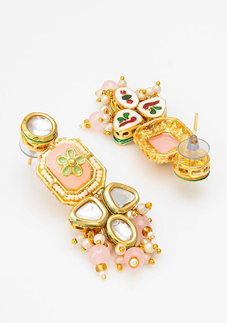 Gold Plated Contemporary Drop Earrings