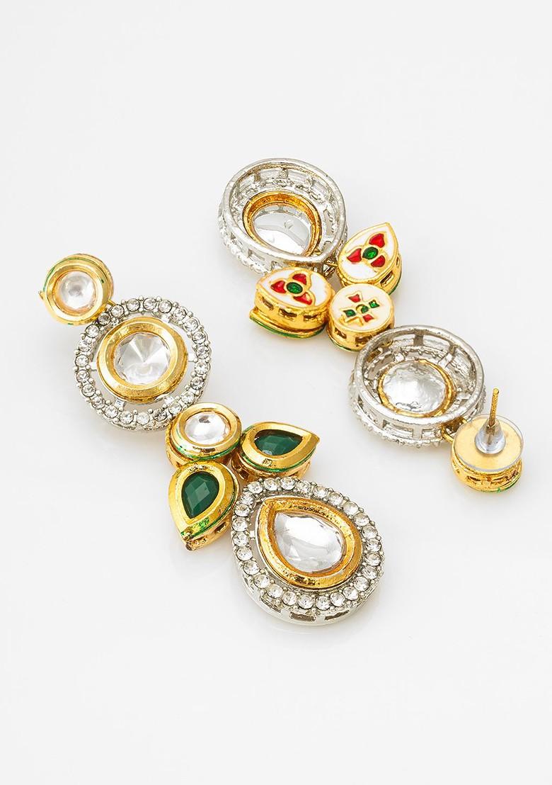 Gold Plated Contemporary Drop Earrings