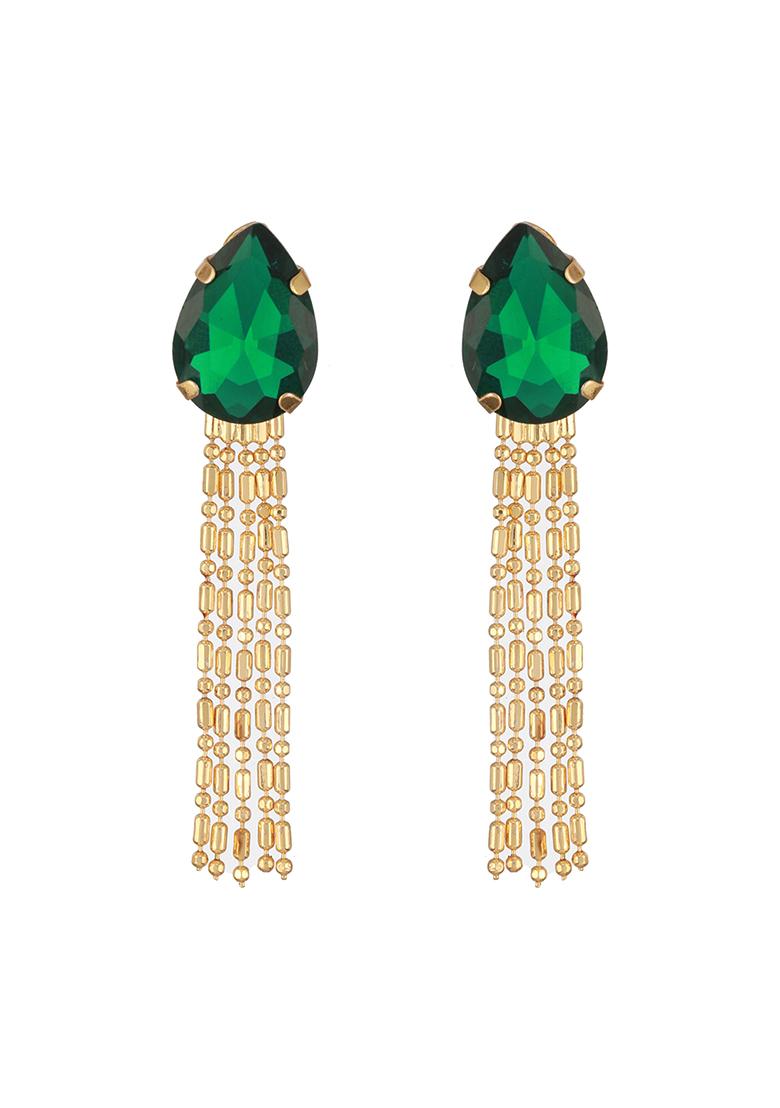 Silver Set Of 2 Gold Plated And Rhodium Plated Contemporary Drop Earrings