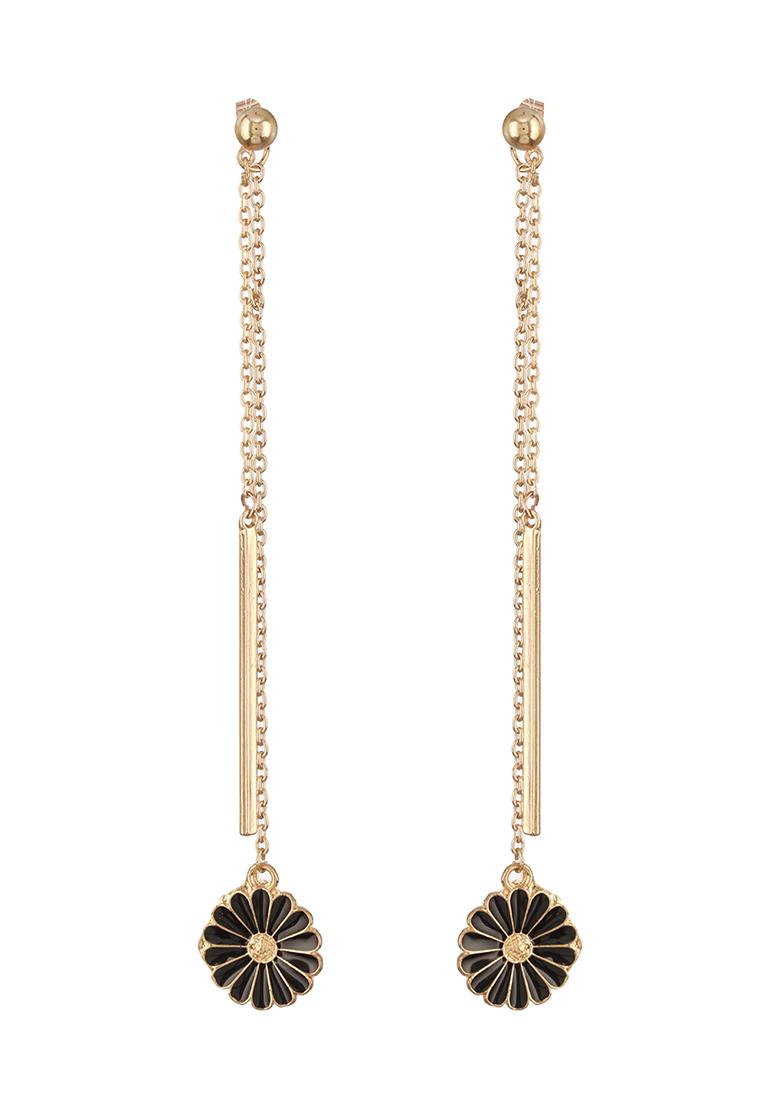 Multi Set Of 2 Gold Plated Pearl Beaded Contemporary Drop Earrings