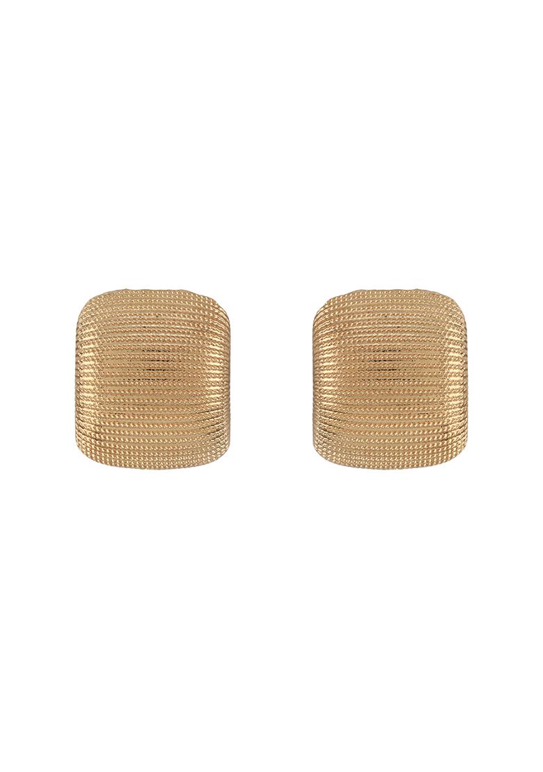 Set Of 2 Gold Plated Contemporary Studs