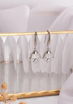 Rhodium Plated Crystal Fish Shaped Drop Earrings