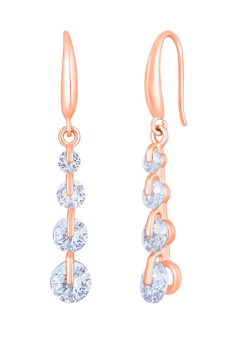 Rose Gold Plated Contemporary Drop Earrings
