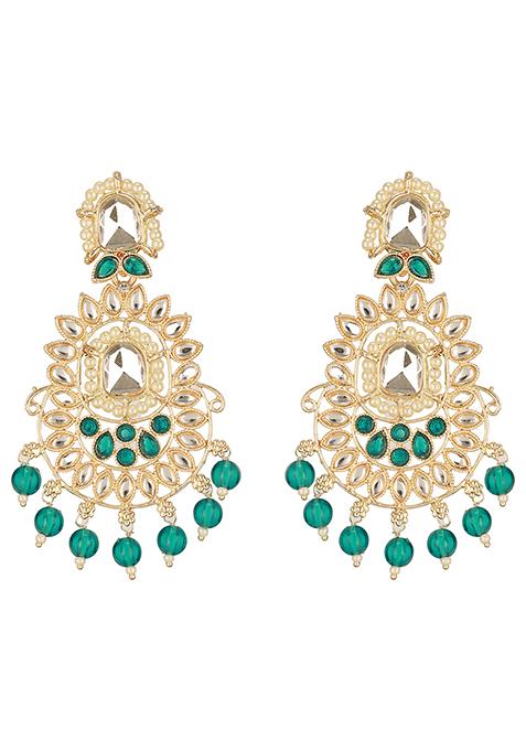 Green Classic Drop Earrings
