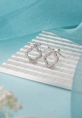 Silver Plated Contemporary Studs Earrings