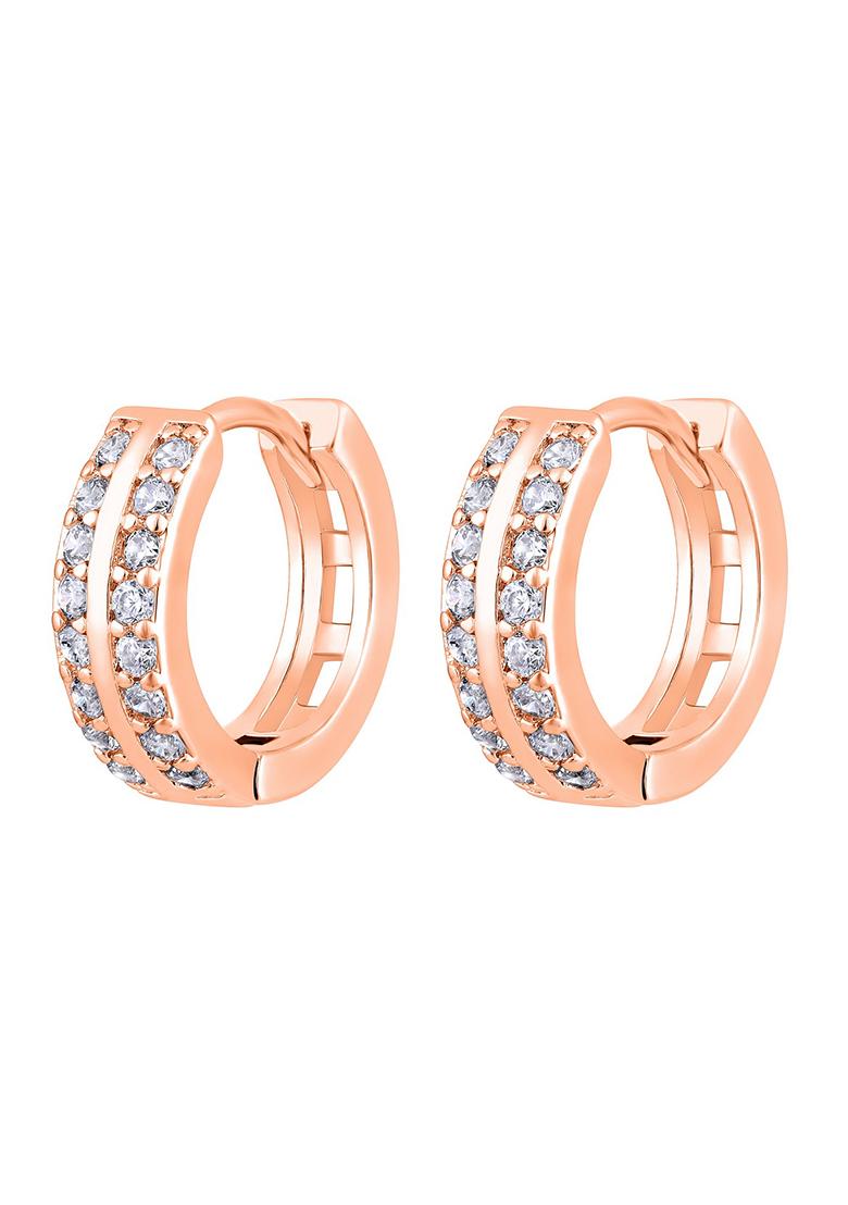 Rose Gold Contemporary Hoop Earrings
