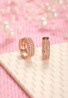 Rose Gold Plated Geometric Hoop Earrings