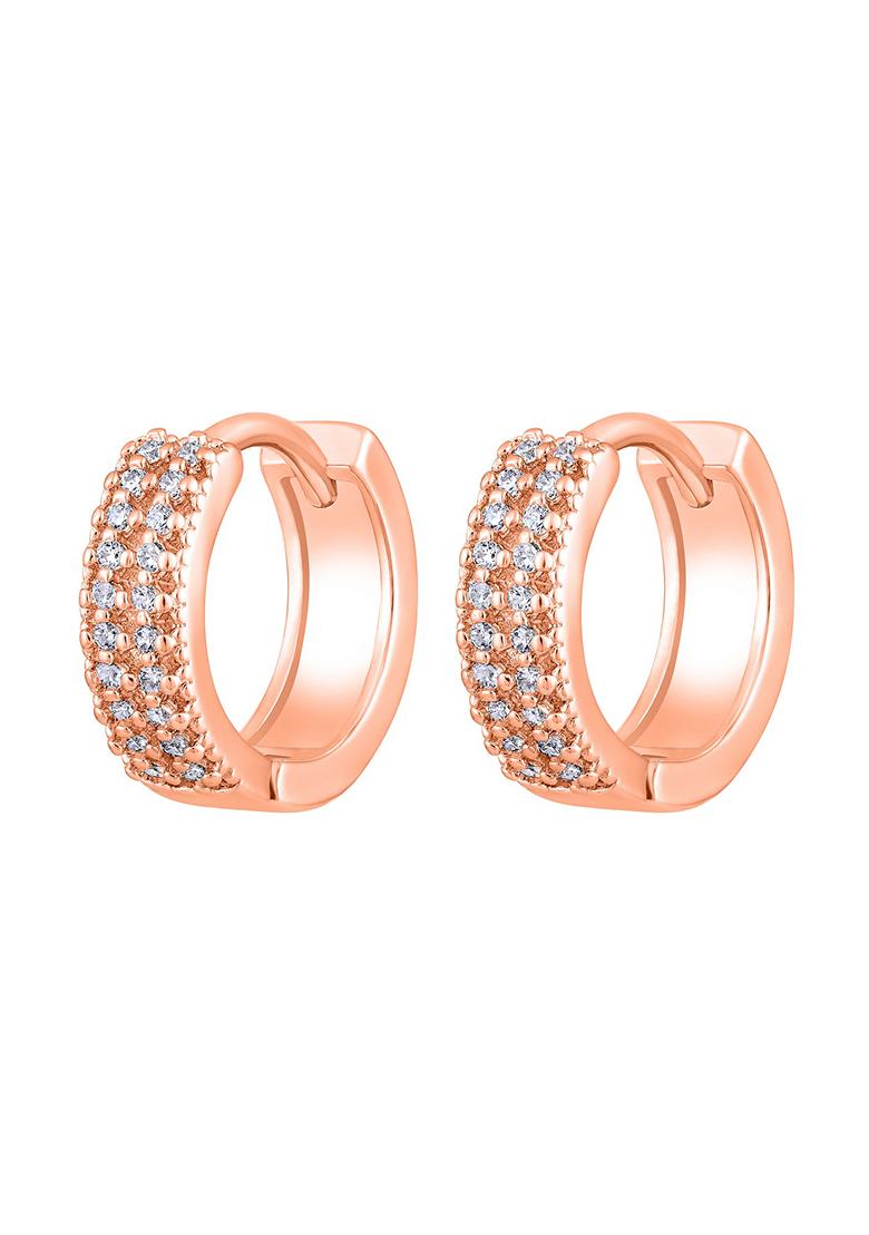Rose Gold Plated Geometric Hoop Earrings