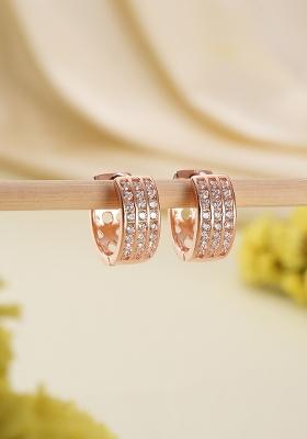 Rose Gold Plated Contemporary Hoop Earrings
