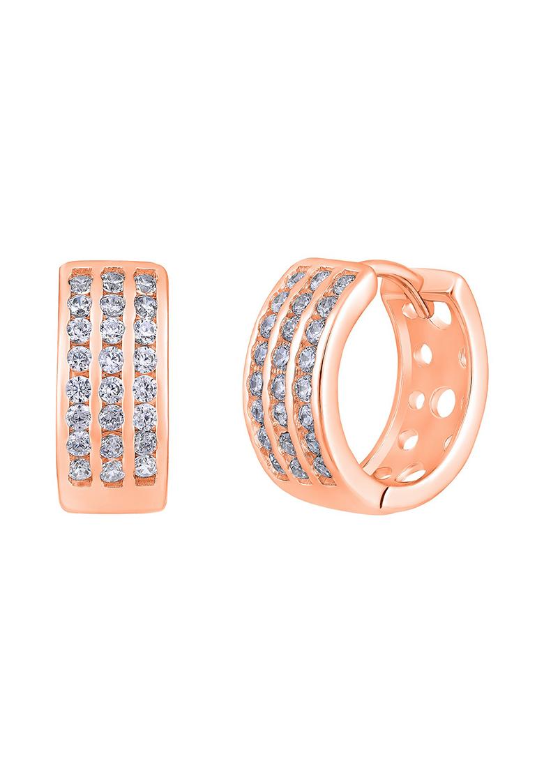 Rose Gold Plated Contemporary Hoop Earrings