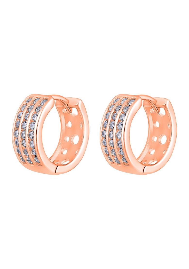 Rose Gold Plated Contemporary Hoop Earrings