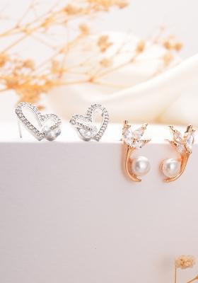 Silver Contemporary Studs Earrings