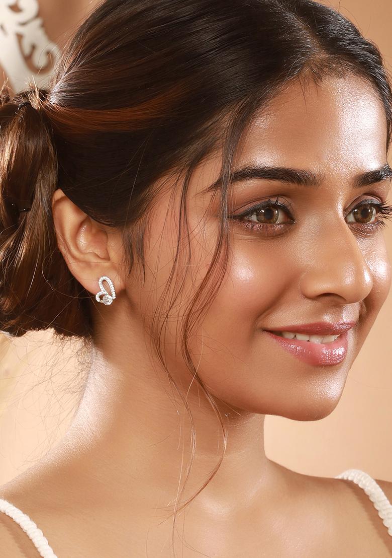 Silver Contemporary Studs Earrings