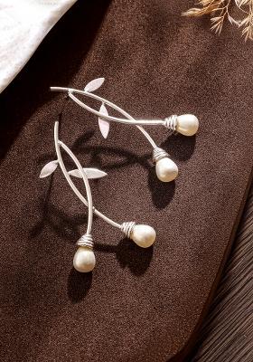 Silver Silver Plated Contemporary Drop Earrings