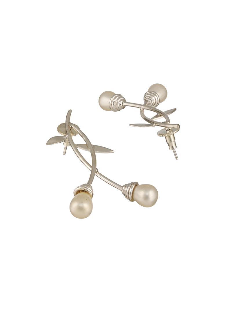 Silver Silver Plated Contemporary Drop Earrings