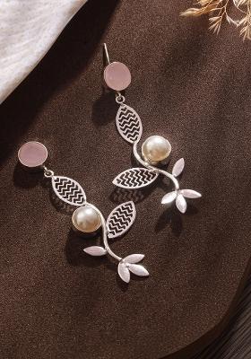 Multi Silver Plated Contemporary Drop Earrings