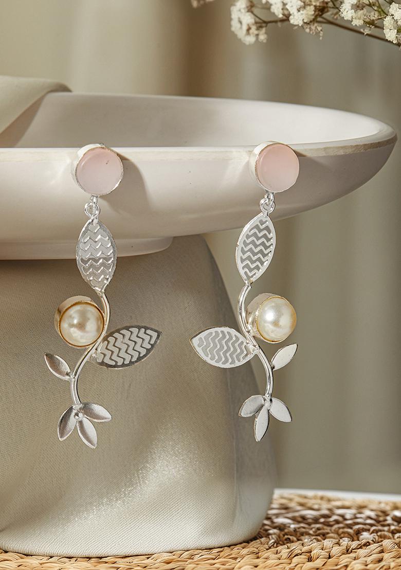 Multi Silver Plated Contemporary Drop Earrings