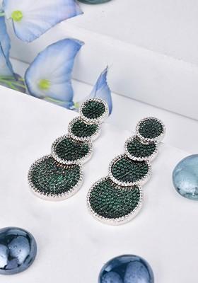 Green Contemporary Spherical Drop Earrings