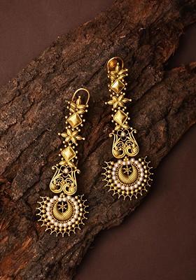 Gold Contemporary Contemporary Drop Earrings