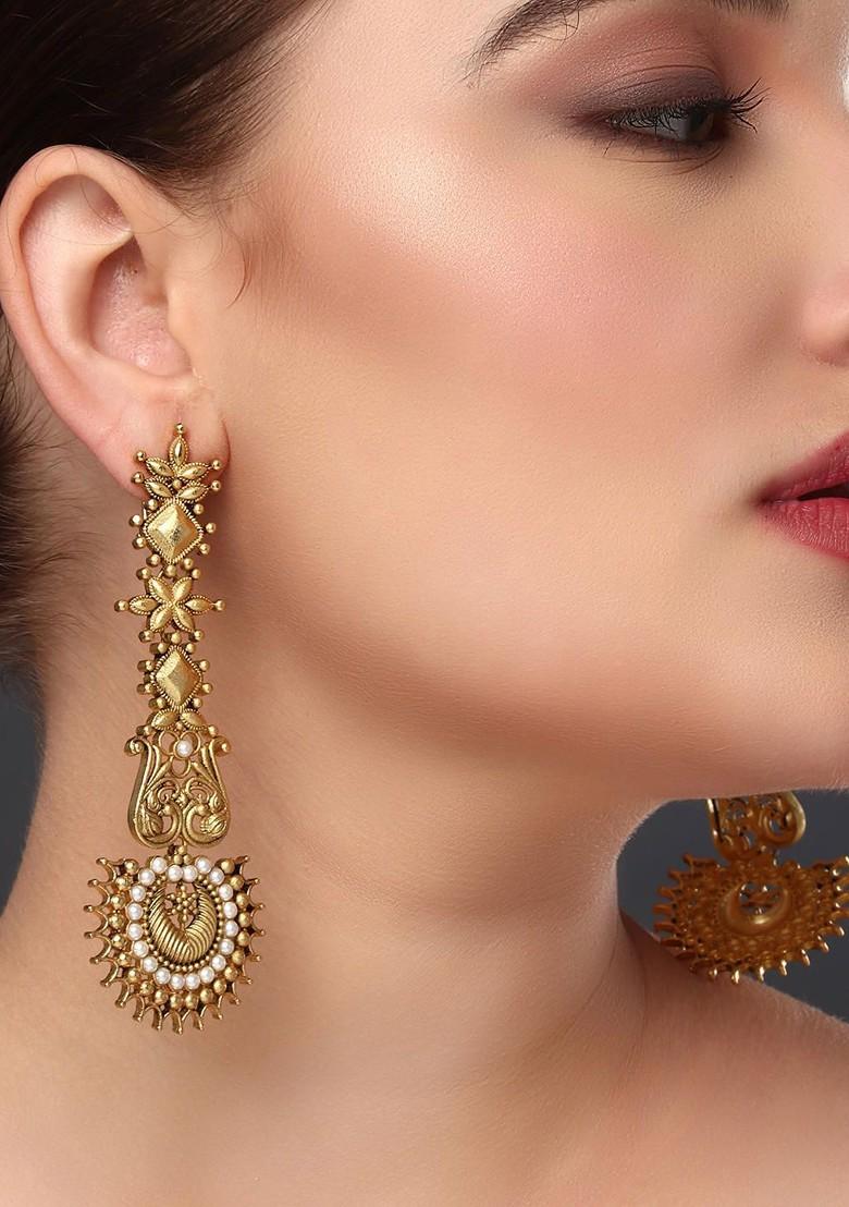 Gold Contemporary Contemporary Drop Earrings