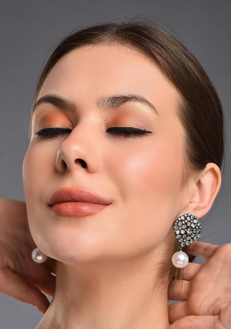 Fluorescent Green Contemporary Leaf Shaped Drop Earrings