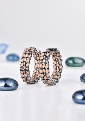 Champagne Brown Contemporary Oval Hoop Earrings