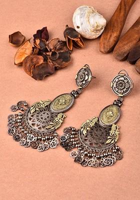 Silver Contemporary Contemporary Jhumkas Earrings