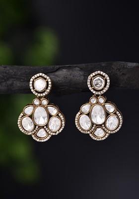 Gold Contemporary Oval Drop Earrings