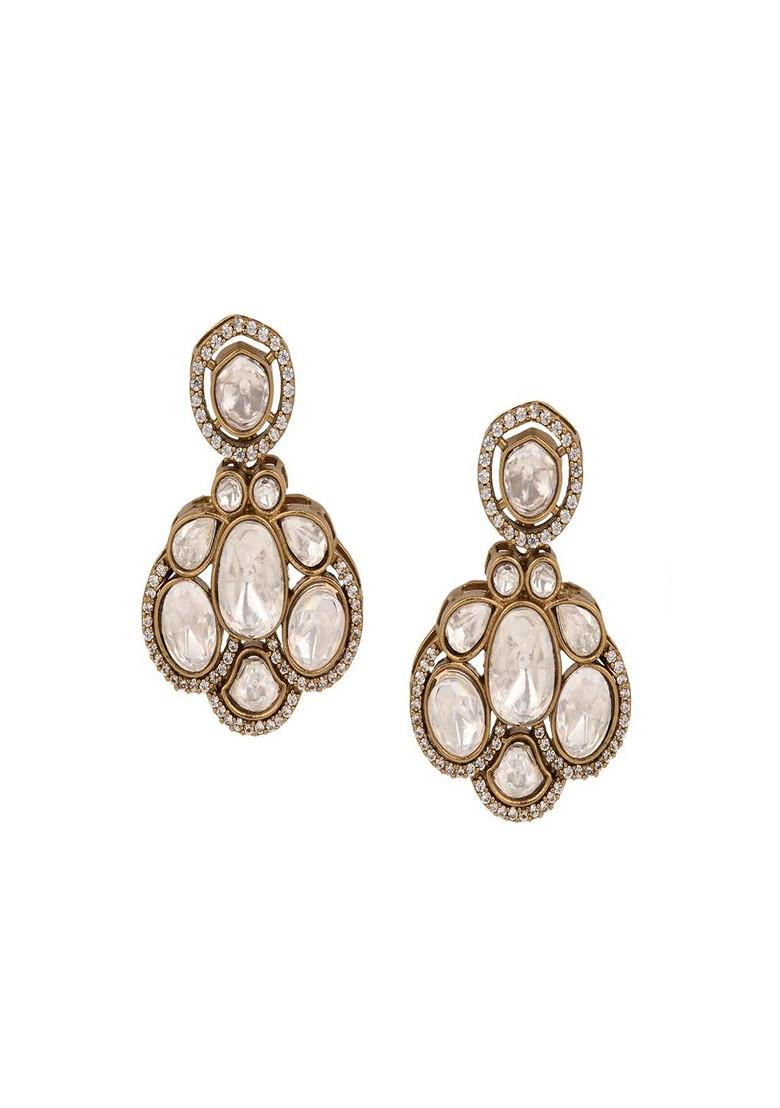 Gold Contemporary Oval Drop Earrings