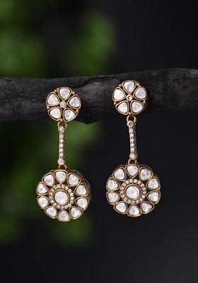 Gold Contemporary Oval Drop Earrings