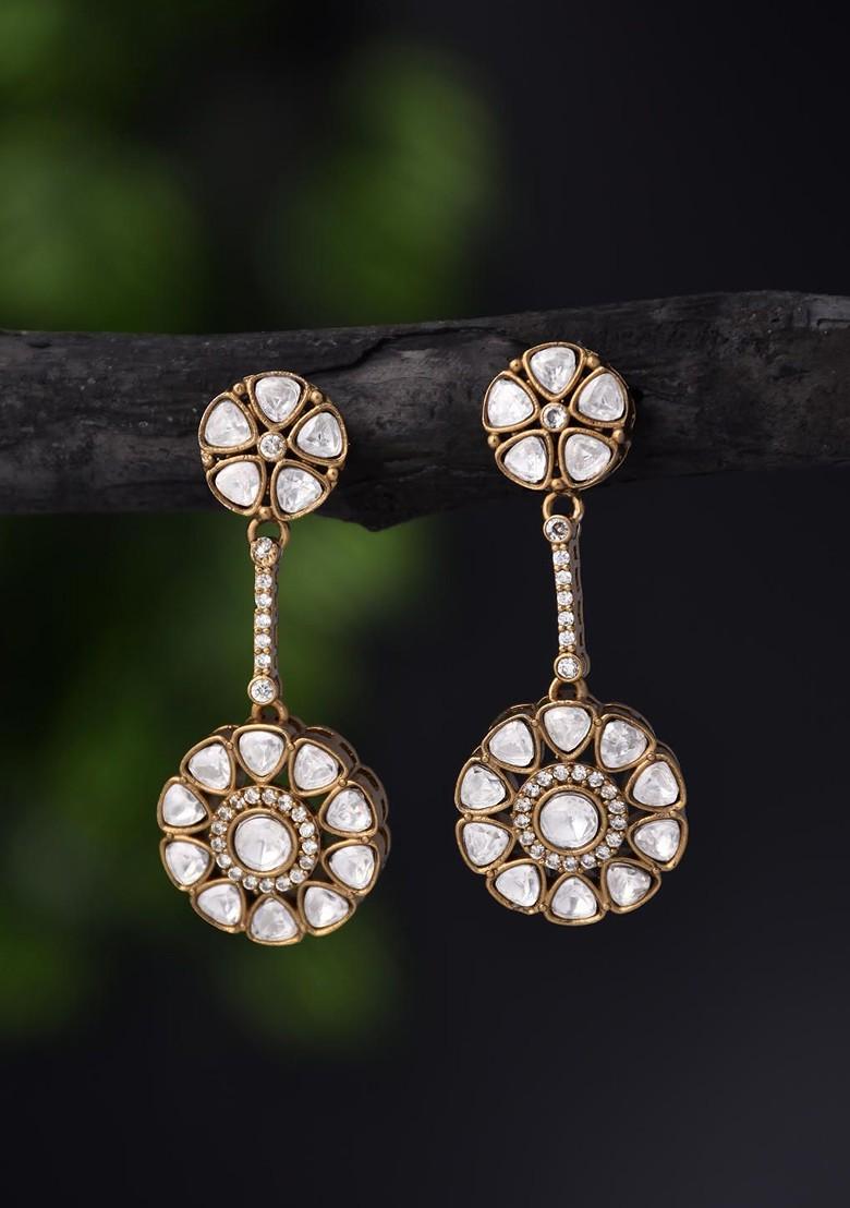 Gold Contemporary Oval Drop Earrings