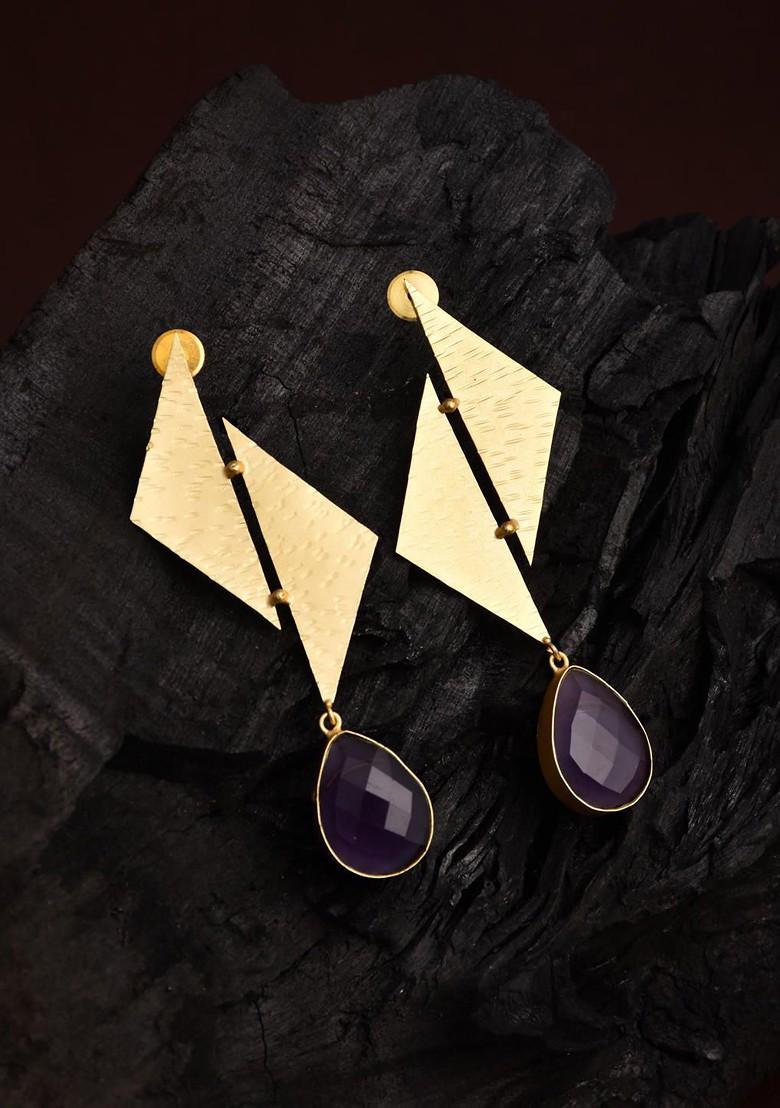Gold Plated Geometric Drop Earrings