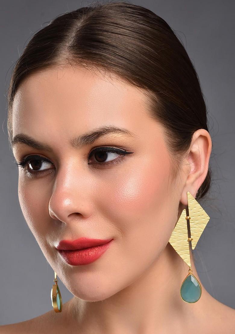 Gold Plated Kite Breeze Geometric Drop Earrings
