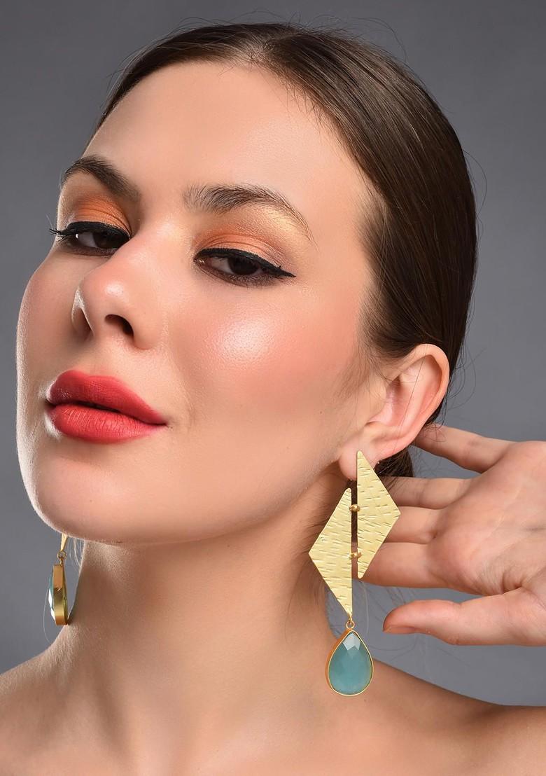 Gold Plated Kite Breeze Geometric Drop Earrings