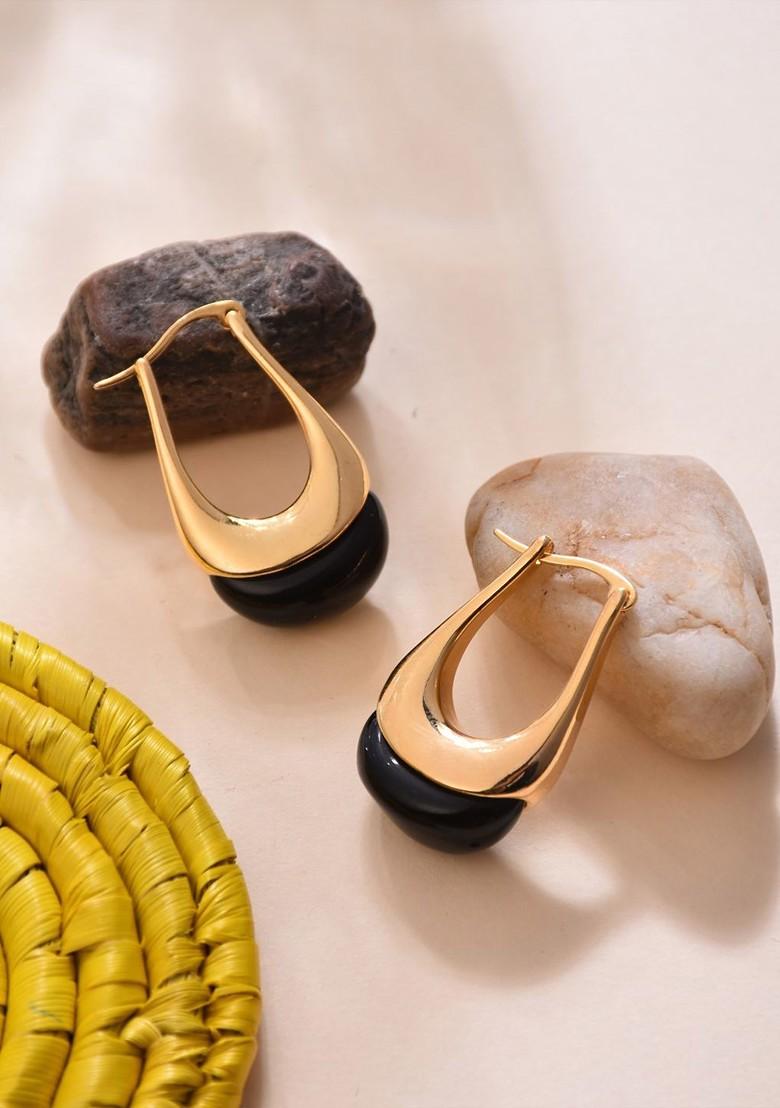 Gold Gold Plated Jelly Gold Plated Oval Hoop Earrings